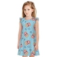 thumbnail image 1 of Fotbe I Am A Fan Popcorn Vestido de Dormir para Niñas de 3 a 10 Años, Mangas Cortas, Estilo Princesa, Pijama Camisón con Mangas Voladas-XX-Large, 1 of 6