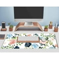 thumbnail image 5 of Gaming Green Desk Mat Desk Mouse Pads Purple Blue Pink Floral Mouse Pad Large, XL Big Computer Keyboard Mouse Mat Desk Pad Mat with Stitched Edge for Women Home Office Decor Deskmat 31.5x11.8 in, 5 of 6