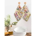 thumbnail image 2 of Happy Eatser Kitchen Dish Towels for Drying Dishes Set of 4, Colorful Bunny Eggs Spring Flowers Plants Yellow Waffle Weave Microfiber Hand Tea Bathroom Towels Quick Dry & Absorbent Towel 12x12, 2 of 7