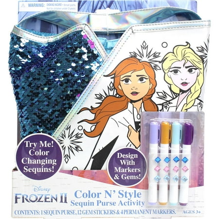 Frozen 2 Color N Style Purse W/ Gem Stickers & Permanent Markers