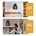 thumbnail image 4 of ifundom Boho Lighting Woven Pendant Lighting Black Paper Rope 1Set, 4 of 8