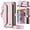 Pink, variant on Crossbody for Samsung Galaxy S26 Case Wallet【RFID Blocking】with 10-Card Holder Zipper Bills Slot, Soft PU Leather Magnetic Shoulder Wrist Strap for Galaxy S26 Wallet Case Women, Black
