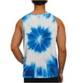 thumbnail image 6 of BLTIBY Men's Tank Top Tie Dye Graphic Sleeveless Beach Shirts Crew Neck Pullover Blouse for Vacation Gym Running Workout Sky Blue L, 6 of 6