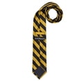 thumbnail image 3 of Jacob Alexander College Stripe Woven Extra Long Neck Tie for Big and Tall Men - Gold Black, 3 of 5