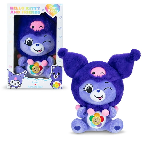 Care Bears x Hello Kitty , Harmony Bear as Kuromi, 10" Collectible Plush, Great Gift for Girls or Boys, Age 4 Year and up