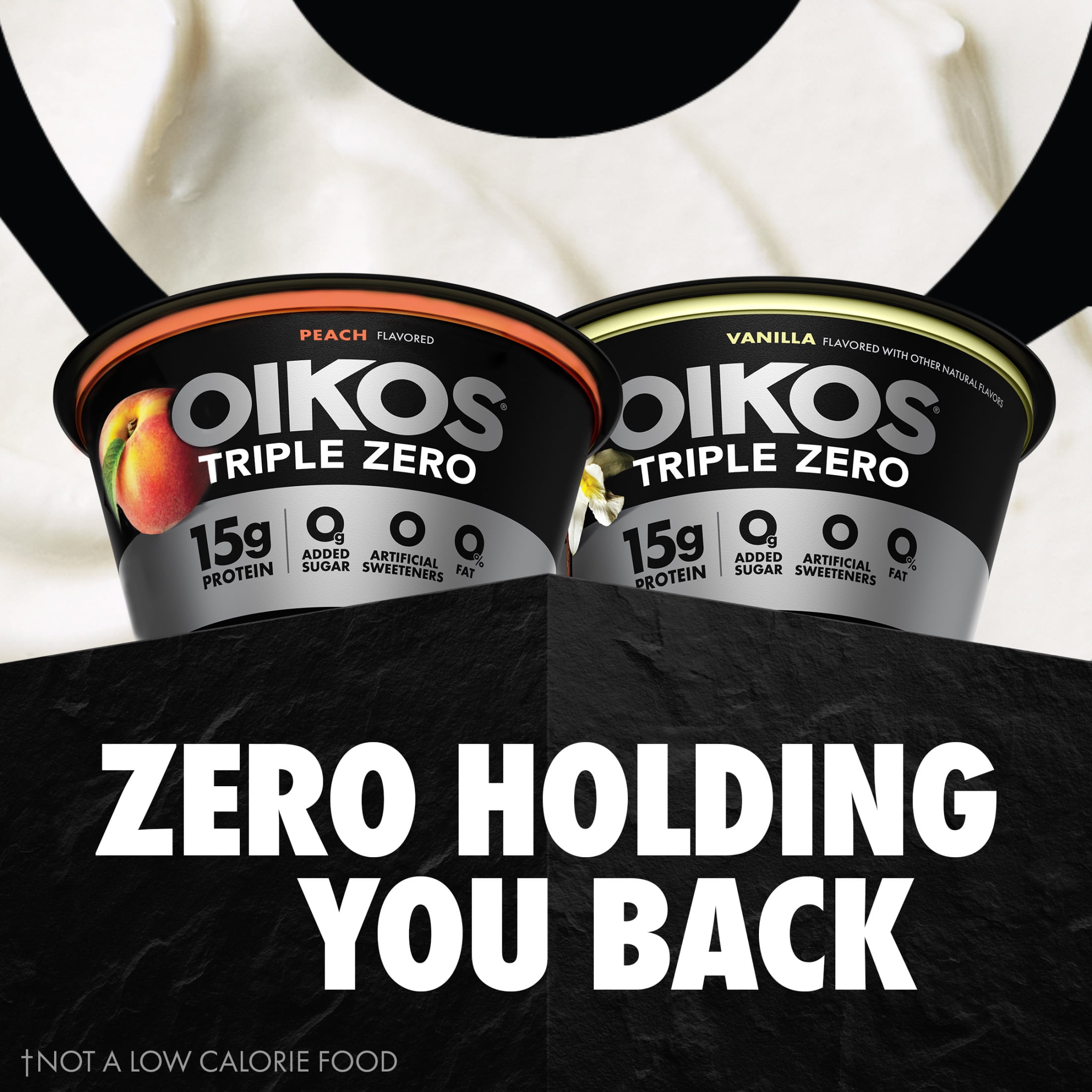 Oikos Triple Zero Peach and Vanilla Nonfat Greek Yogurt Cups, 5.3