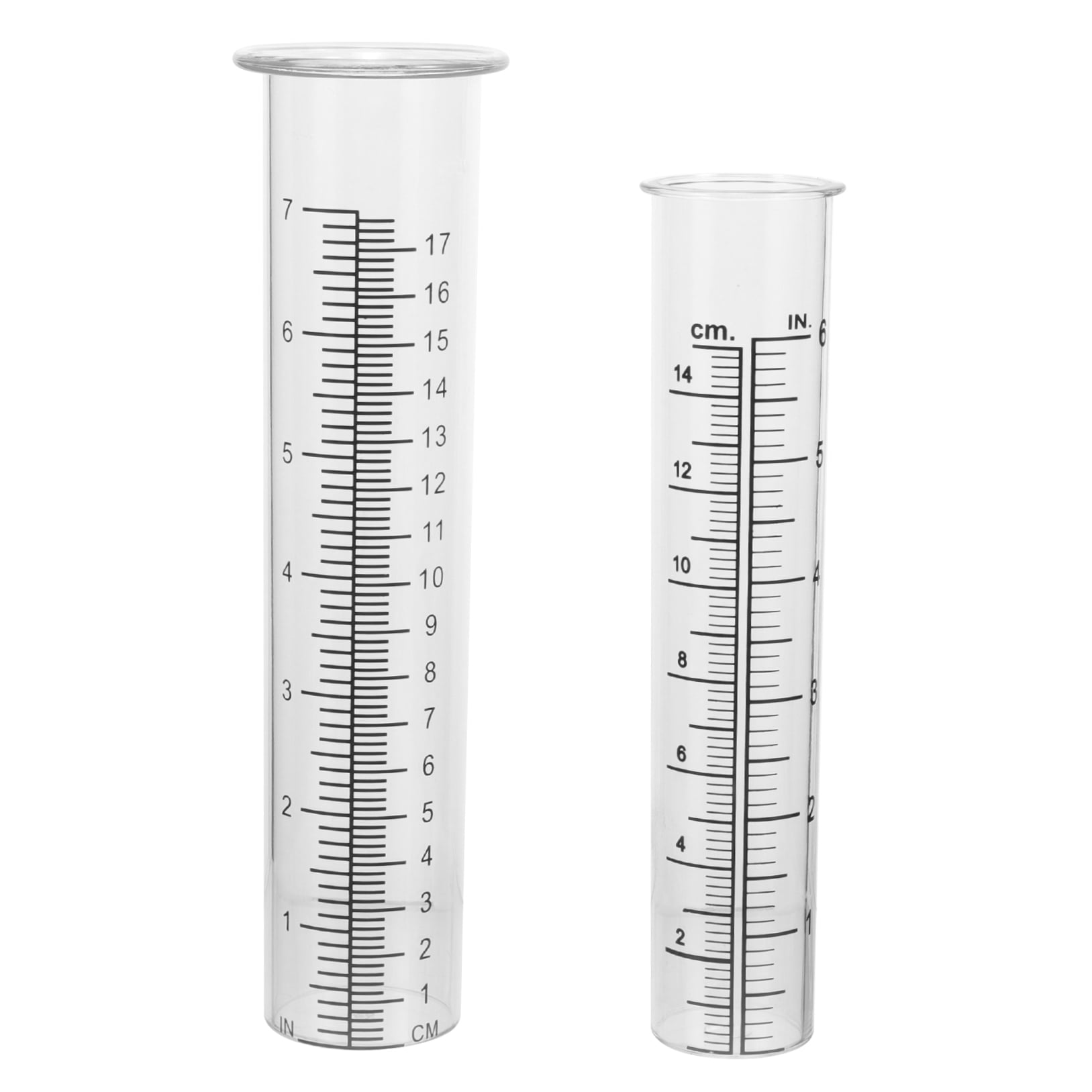 WHAMVOX 2Pcs Transparent Rain Gauge Clear Rain Measuring Tool Portable Rain Meter for Garden Lawn