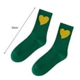 thumbnail image 6 of Eoperou 1 Pair Women Sports Socks Elastic Breathable Heart Embroidery Thick Anti-slip Ankle Protection Cold-proof Anti-pilling Mid Tube Socks Women Garment, 6 of 8
