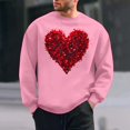 thumbnail image 2 of Mens Graphic Sweatshirts Happy Valentine's Day Shirts Comfy Loose Pullover Tops Cute Love Heart Printed Couple Matching Shirts 2025 Spring Clothes(Pink,XL), 2 of 6