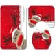 thumbnail image 2 of Juego de 4 piezas de baño navideño con alfombras antideslizantes, tapa de inodoro, alfombrilla de baño y cortina de ducha con 12 ganchos para decoración navideña, 2 of 4