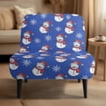 thumbnail image 2 of HELLHERO Snowmen Easy Installation Armless Accent Chair Cover with Dustproof, Easy to Install Armless Accent Chair Washable Cover, 2 of 8