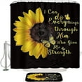 thumbnail image 6 of 4 Pcs Bathroom Shower Curtain Set Sunflower Shower Curtain Bathroom Sets Valentine's Day Shower Curtain Sets with Rugs(Bath Mat,U Shape and Toilet Lid Cover Mat) and 12 Hooks, 6 of 9