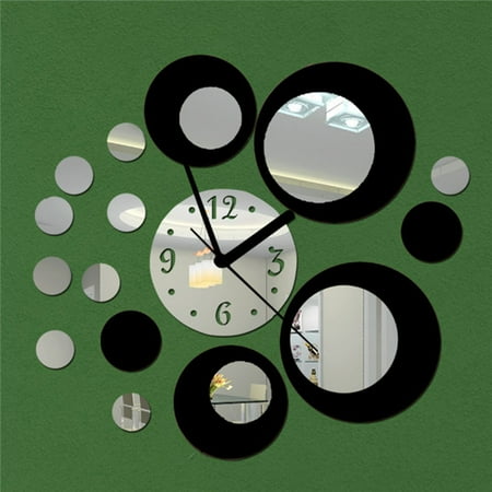 Mirrors For Living Room Outgeek Round Wall Clock DIY 3D Mirror Surface Wall Decal Art Decoration for Home Living Room Bedroom Wedding Party Decor ()