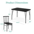 thumbnail image 7 of Best Choice Products 5-Piece Indoor Modern Metal Wood Rectangular Dining Table Furniture Set w/ 4 Chairs - Black, 7 of 7