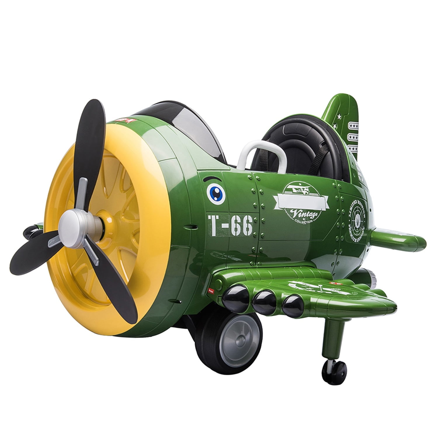 CIPACHO 12V Children's Electric Ride On Airplane, Car for Kids Vehicle with Bombing Sound, Joysticks Operation, FM Radio, Remote Control, Best Gift for Aged 3-8, Green CIPACHO 12V Children's Electric Ride On Airplane, Car for Kids Vehicle with Bombing Sound, Joysticks Operation, FM Radio, Remote Control, Best Gift for Aged 3-8, Green