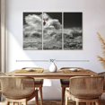 thumbnail image 3 of Elephant Stock Rough Sea Wall Art - Horizontal Multi Panel Canvas - Living Room Wall Decor - Nautical Multi Panel - Gray And White Decor - 57" x 36", 3 of 8
