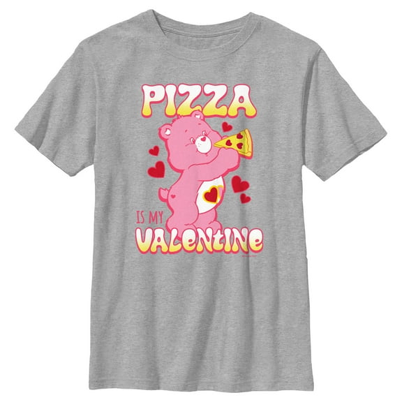 Boy's Care Bears Pizza Is My Valentine Love-A-Lot Bear Graphic Tee Athletic Heather X Large