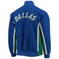 thumbnail image 4 of Men's Dallas Mavericks Blue Mitchell & Ness Hardwood Classics 75th Anniversary Authentic Warmup Full-Snap Jacket, 4 of 4