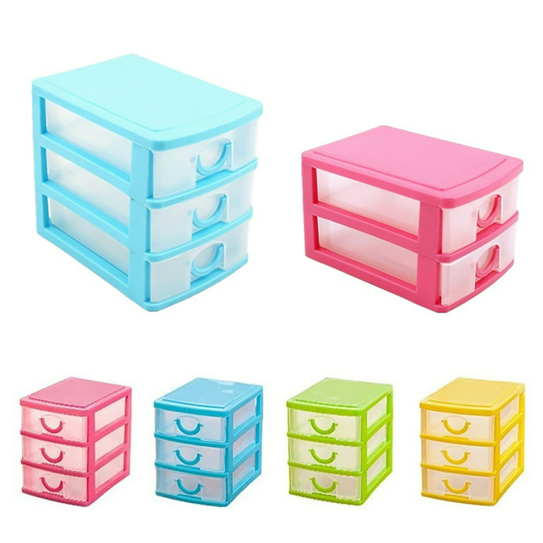 Mini Plastic Storage Box Desk Drawer Organizer (Multicolour)