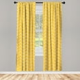 thumbnail image 3 of Ambesonne Romantic Curtains, Heart Shapes and Dots, Pair of 28"x95", Yellow White, 3 of 5