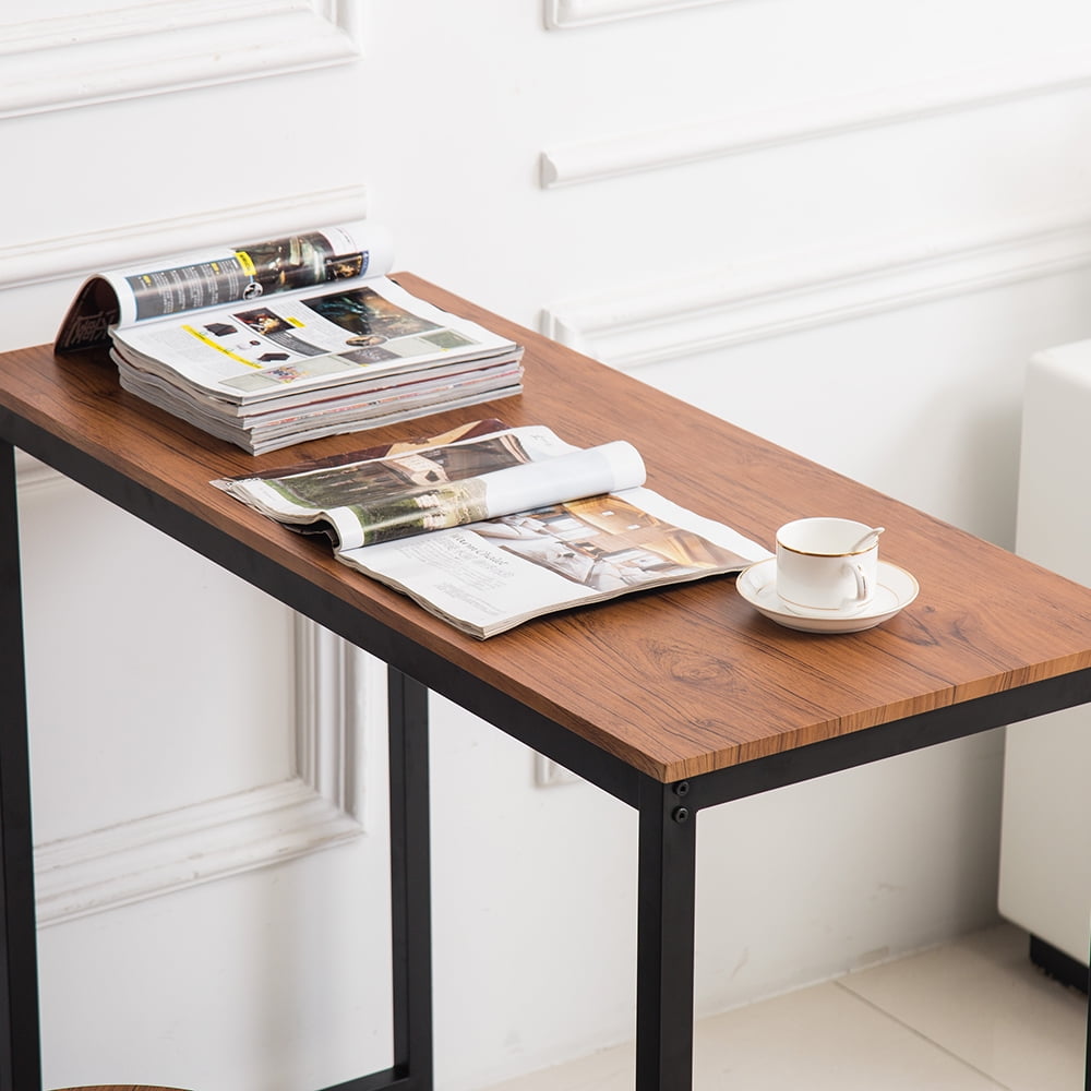 Kepooman Wood Grain Bar Table and Round Bar Stool, Light Brown (One Table And Two Stools) Kepooman Wood Grain Bar Table and Round Bar Stool, Light Brown (One Table And Two Stools)