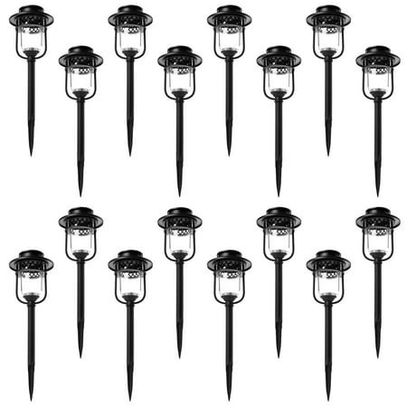 

Home Zone Security Black Outdoor Waterproof Solar Glass Pathway Light for Garden Landscape Path Yard & Walkway No Wiring (16 Pack)