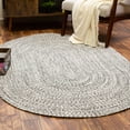 thumbnail image 2 of Super Area Rugs Farmhouse Braided Rug Soft Cotton Kitchen Reversible Carpet, Black & White, 5' X 7' Oval, 2 of 5