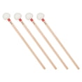 thumbnail image 1 of Raindrops 4 Pcs Baguettes Timbales Professionnelles avec Tête en Feutre Blanc et Poignées en Bois Rouges pour un Jeu Précis, 1 of 8