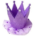 thumbnail image 1 of Sombrero de fiesta con corona, accesorios de fotografía, sombrero de cumpleaños, disfraz de fiesta para fiesta temática Púrpura, 1 of 6