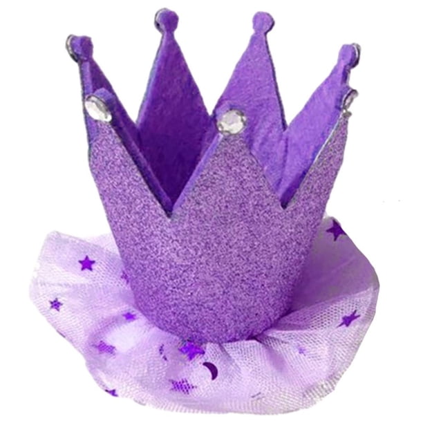 Accesorios para fotos de fiesta de 12,5 x 7,5 cm, regalos para niñas, sombrero de cumpleaños, diadema, tocado para Púrpura