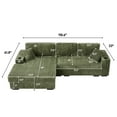 thumbnail image 3 of Willayok 110" L-Shape Cloud Sectional Couch with Oversized Chaise,Modern Modular Design for Living Room:Comfy Corduroy, Ottoman, USB Port, Cup Holder, Side Storage, Olive Green, 3 of 9
