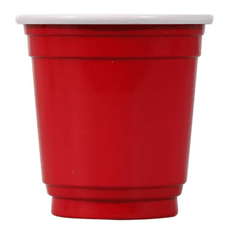 Set of 1-Mini Red Plastic Solo Cups, 20-ct. Bonus Packs Comfy Package [20  Count] 2 oz. Mini Plastic Shot Glasses - Red Disposable Jello Shot Cups
