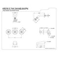 thumbnail image 5 of Kingston Robinet de Douche pour Baignoire en Laiton KB235AX avec Poignée à 3 Croisillons, Bronze Huilé, 5 of 5