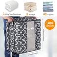 thumbnail image 6 of Youfenhome 100L Large Storage Bags, 3 Pack Clothes Storage Bag, Foldable Closet Organizers Storage Containers with ReinforcedHandleThick Fabric for Comforters, Clothing, Blanket, Pillows, 6 of 7