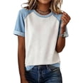 thumbnail image 4 of YVNAURA Womens Summer Crewneck T Shirts Casual Vacation Outfits Short Sleeve Loose Fit Tees Going Out Tops Breathable Lightweight Everyday Basic Summer Tops for Women 2026, White,L, 4 of 6