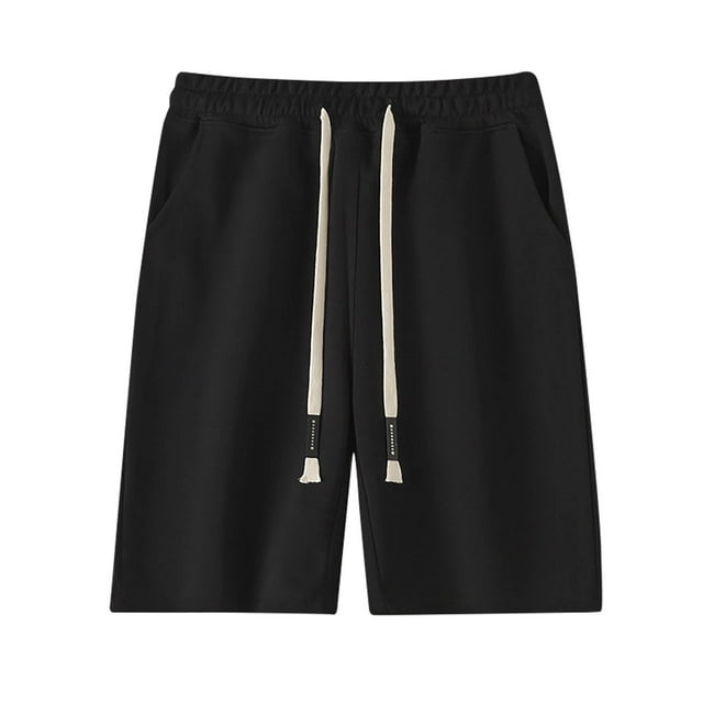 Timegard Mens Shorts Plus Size Summer Drawstring Elastic Waist Casual Solid Color Shorts with Pockets