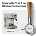 thumbnail image 5 of HIBREW 58mm 3 Ear Bottomless Portafilter for H10A Coffee Machine - Stainless Steel with Rosewood Handle, 5 of 6