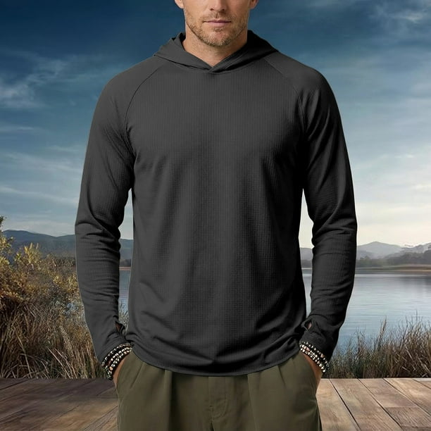 MHFRRA Sudadera de Manga Larga con Capucha de Alto Rendimiento y Tejido Elástico para Correr, Entrenar En El Gimnasio y Actividades Deportivas Al Aire Libre, Ligera y Cómoda Negro
