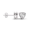 thumbnail image 3 of 0.75 CTW Trillion Cut Lab Grown Diamond Solitaire Earrings With Bezel Setting in 14K White Gold for Everyday Wear or Special Occasions, 3 of 5
