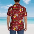 thumbnail image 6 of Daiia Vintage Santa Skiing Red Plaid Hawaiian Shirt for Men Gentle Cotton Regular Short Sleeve Casual-X-Large, 6 of 9