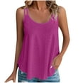 thumbnail image 2 of Meichang Women Cami Tank Tops Plus Size Eyelet Sleeveless Camisoles Casual Spaghetti Strap Scoop Neck Cami Summer Beach Flowy Shirts Hot Pink XXXXXL, 2 of 6