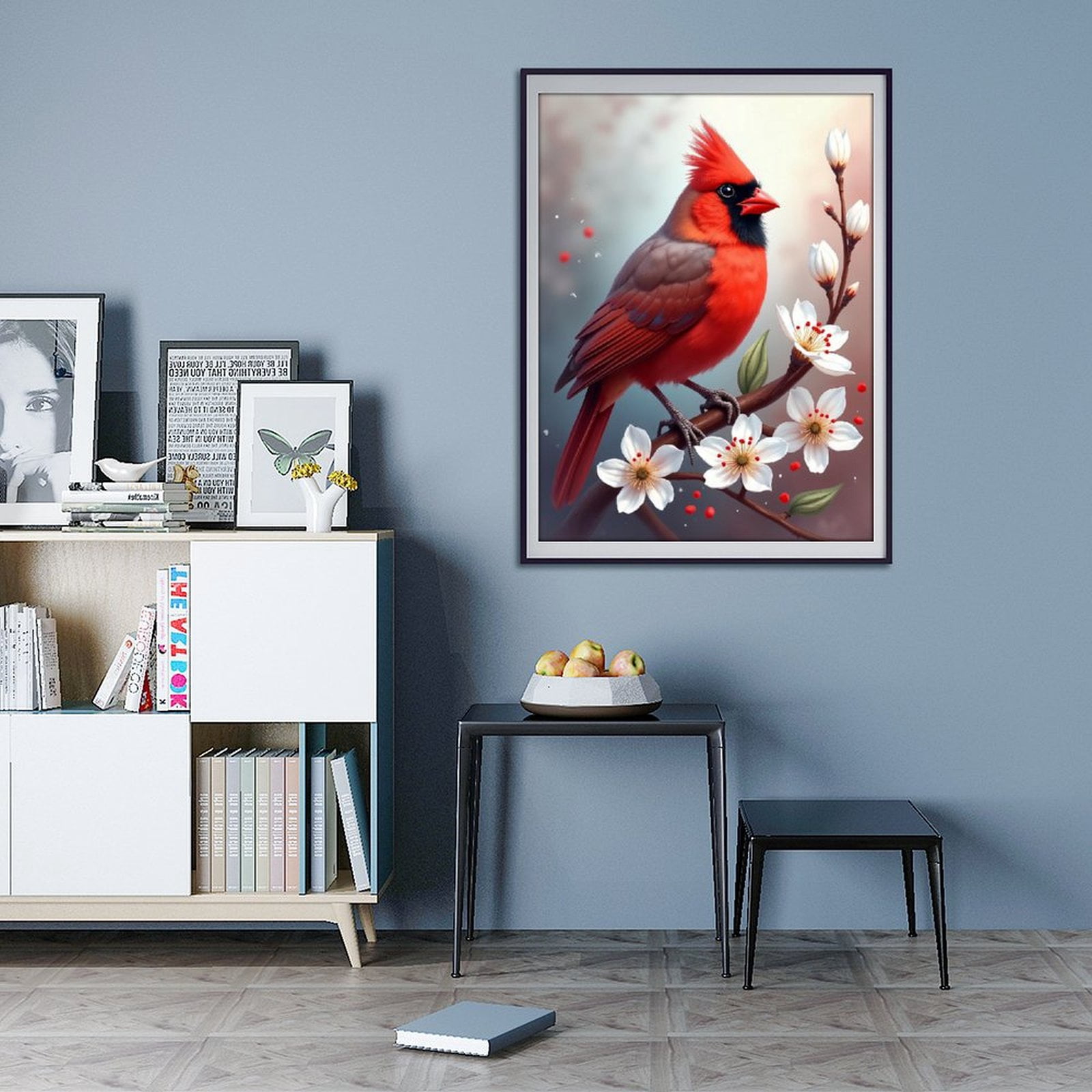 Diamond Art Kit for Adults, Classic Cardinal Bird Bouquet Print No.112 Diamond Painting for Adults Beginners, 5D DIY Diamond Art Painting Kits, Colorful Diamond Painting Craft for Home Decor 12x16