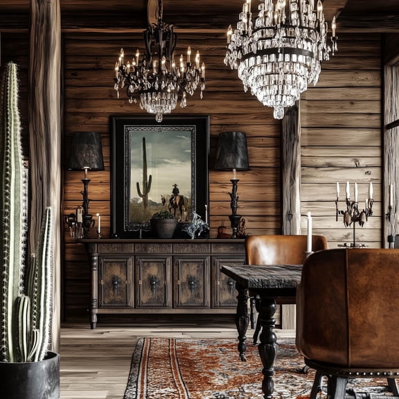 Cowboy And Saguaro Cactus Print, Western Ranch Decor Home Decor UNFRAMED Poster, Wall Art for Decor, Present, 8x12