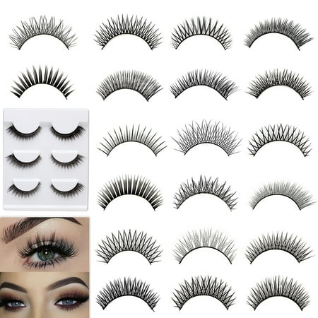 3 Pairs Box Natural Black Handmade Thick Soft Fake False Eyelashes Makeup Tool Women Lady Best Gift (Top Best Makeup Products)