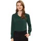 thumbnail image 1 of INSPIRE CHIC Blusa elegante de manga larga con cuello en V y volantes para mujer Verde oscuro L, 1 of 5