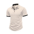 thumbnail image 6 of Timoontee Men's Short Sleeve Basic T Shirt Breathable Fabric Moisture Wicking Lapel Collar V For Daily Wear SKU7006 Yellow L, 6 of 6