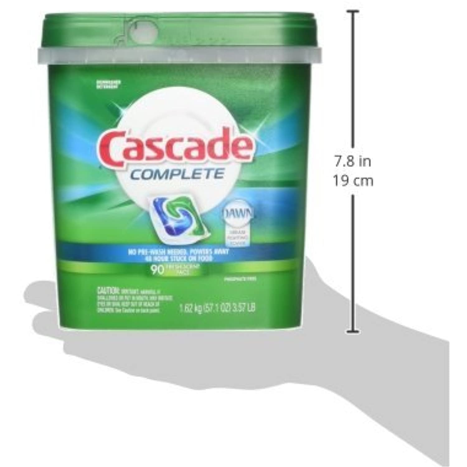 Cascade Complete Fresh Scent Dishwasher Detergent, qMcRzC Pacs, 3 Pack(90 Count)