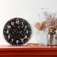 thumbnail image 2 of Yayeee 10" Wall Clock Battery Operated Quartz Round Silent Non-Ticking Home Decor, Black Neon Lightning, 2 of 6