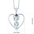 thumbnail image 2 of Gem Stone King 925 Sterling Silver Sky Blue Aquamarine and Blue Created Sapphire Pendant Necklace for Women (0.67 Cttw, Gemstone March Birthstone, Heart 5MM and 4MM, with 18 inch Silver Chain), 2 of 3