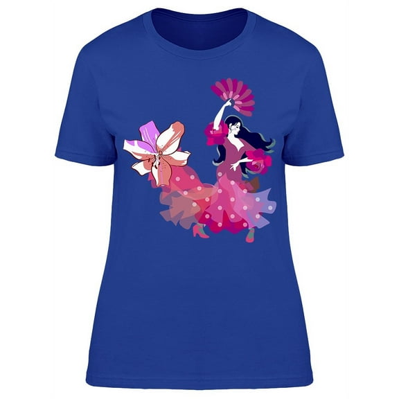Dancer Flamenco Purple Dress T-Shirt Women -Image by Shutterstock, Female XX-Large